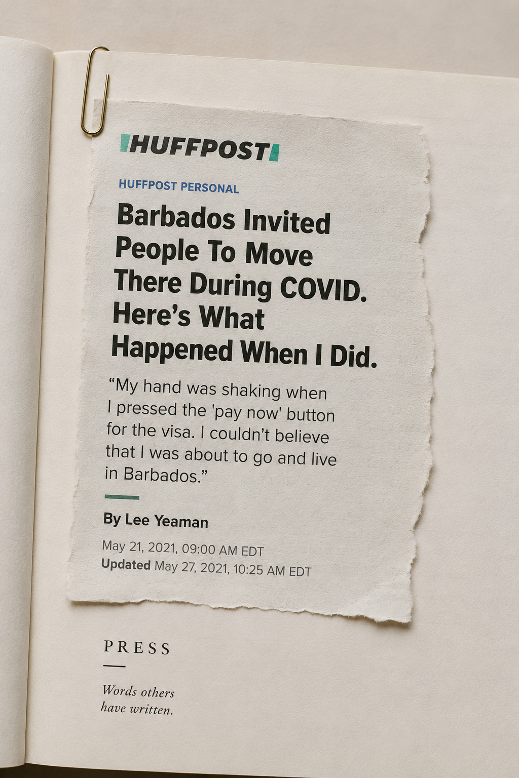 HuffPost personal essay by Lesley Yeaman